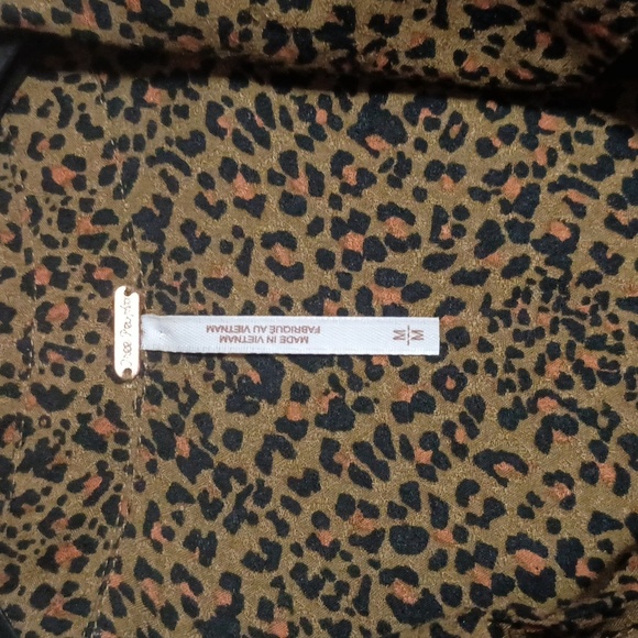 Free People Celia Animal Print Tie Front Top - Picture 6 of 8
